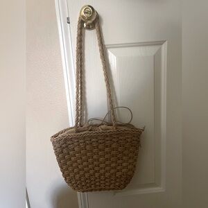 SOLD Woven Tan basket Bag